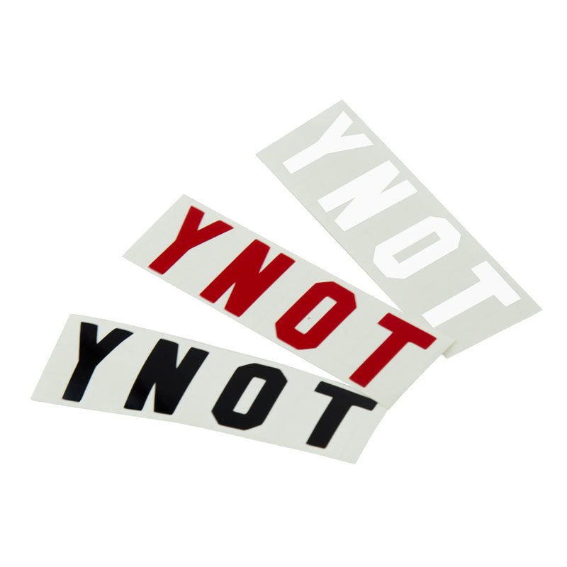 YNOT vinyl sticker pack (TWO WHITE AND TWO BLACK)
